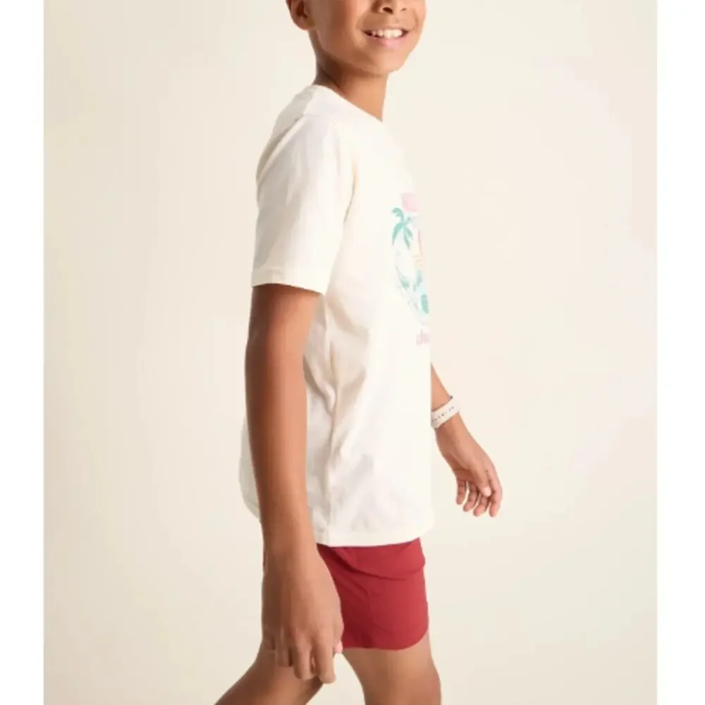 NEW CHUBBIES Boys Soft White The 70's Sun, Palm & Wave Pullover T-Shirt Size XS